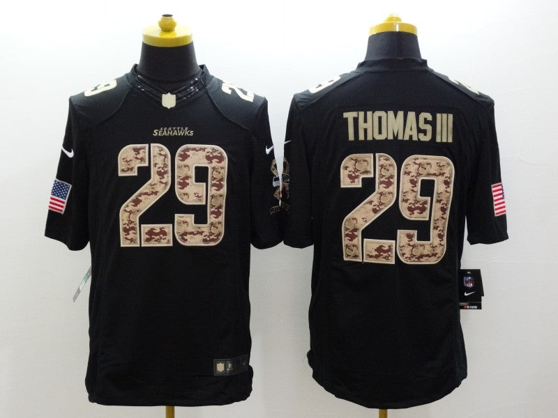 Men's Seattle Seahawks Earl Thomas III #29 Black Game Player Jerseys