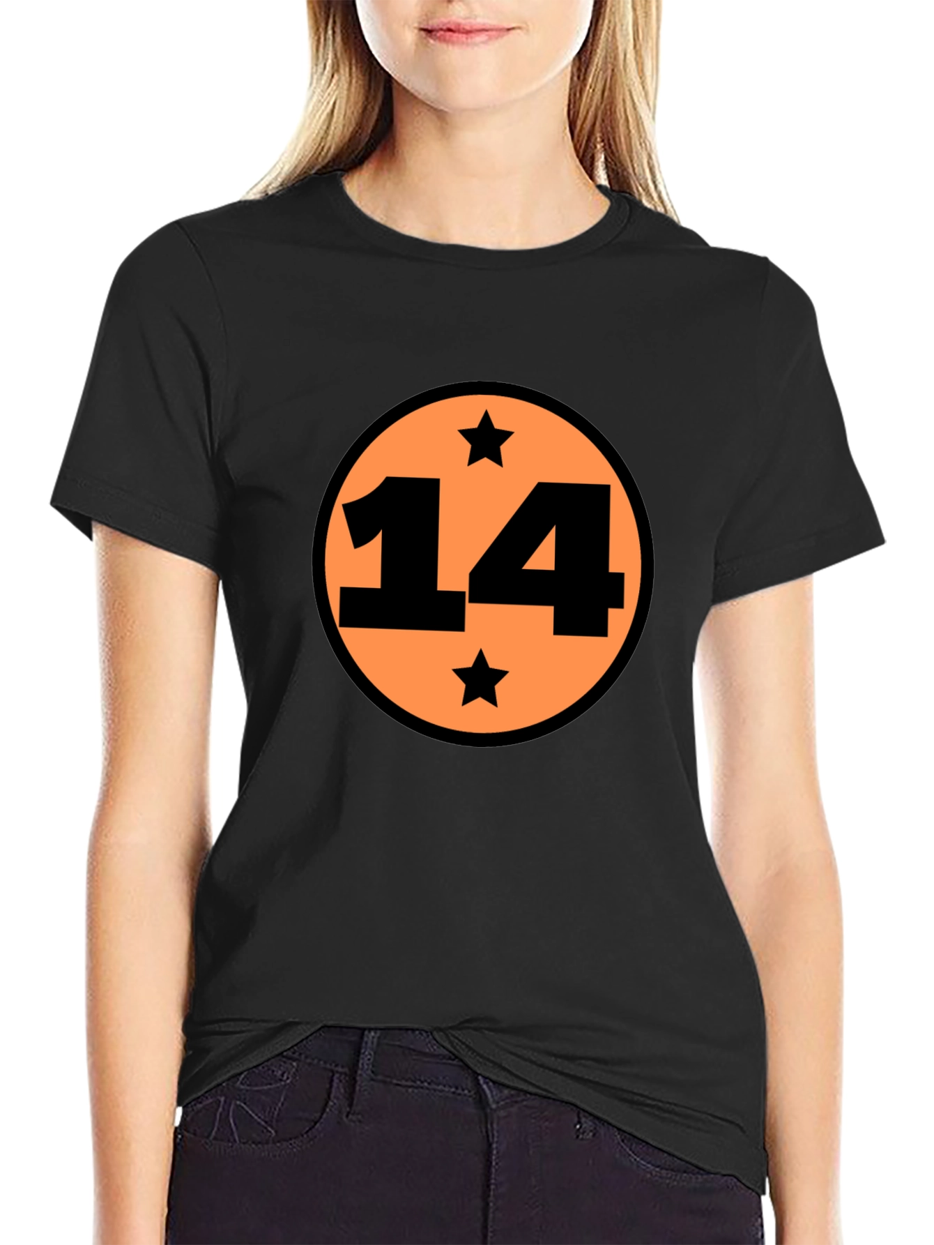 Dragonball Inspired Black T-Shirt with Number 14 Design