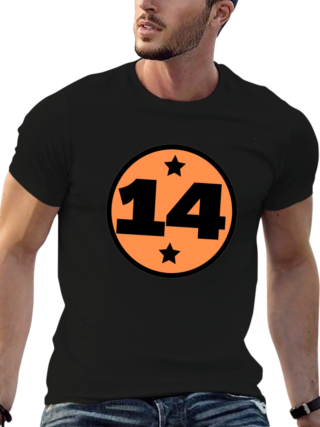 Dragonball Inspired Black T-Shirt with Number 14 Design
