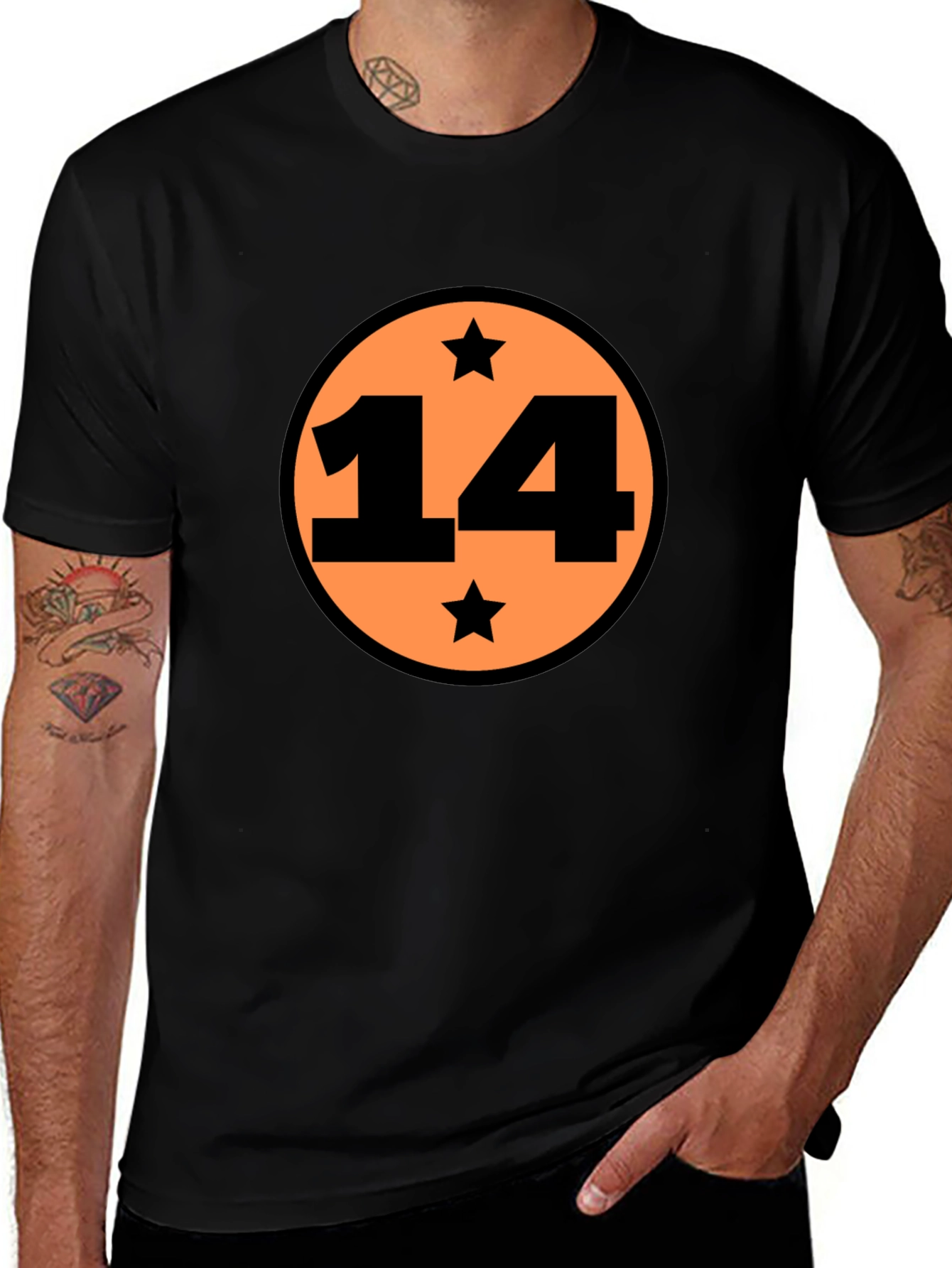 Dragonball Inspired Black T-Shirt with Number 14 Design