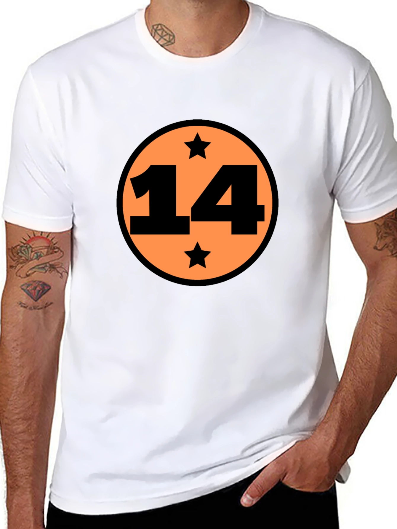 Dragonball Inspired Black T-Shirt with Number 14 Design