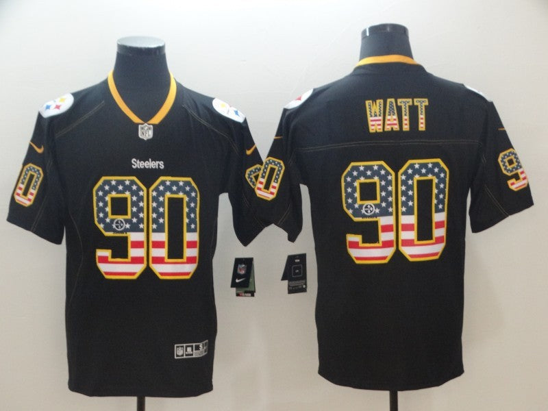 Men's Pittsburgh Steelers T.J. Watt #90 Black Authentic Game Jerseys