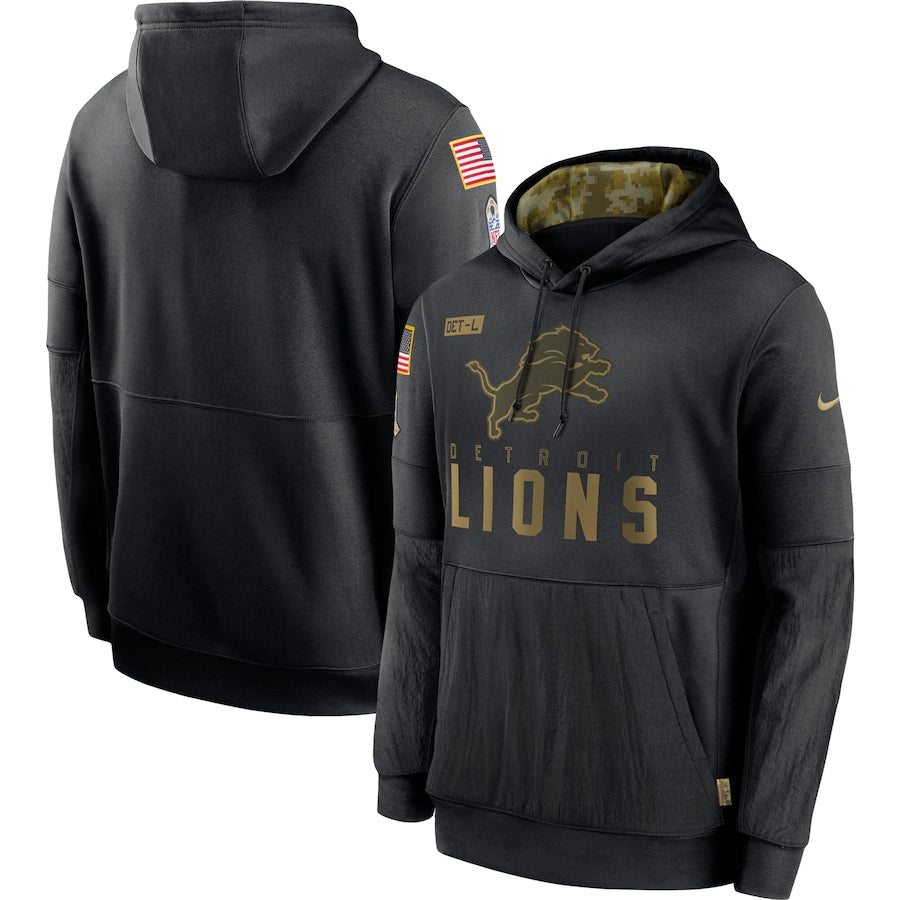 Men's Detroit Lions NFL 2020 Salute to Service Hoodie1 Black