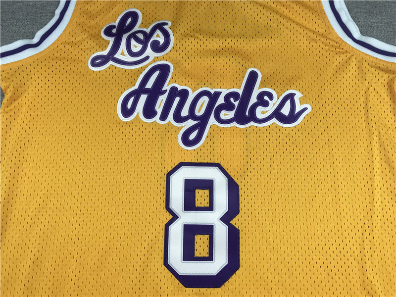 Men's Los Angeles Lakers Kobe Bryant Yellow 1996-97 Hardwood Classics Authentic Jerseys