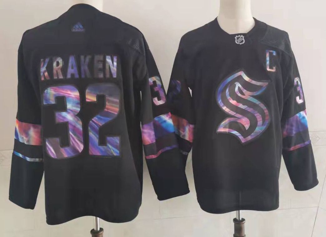 Men's Seattle Kraken Kraken #32 Black Game Jerseys