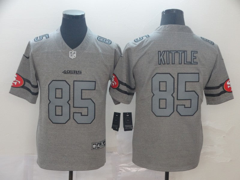Men's San Francisco 49ers George Kittle #85 Gray Game Jerseys