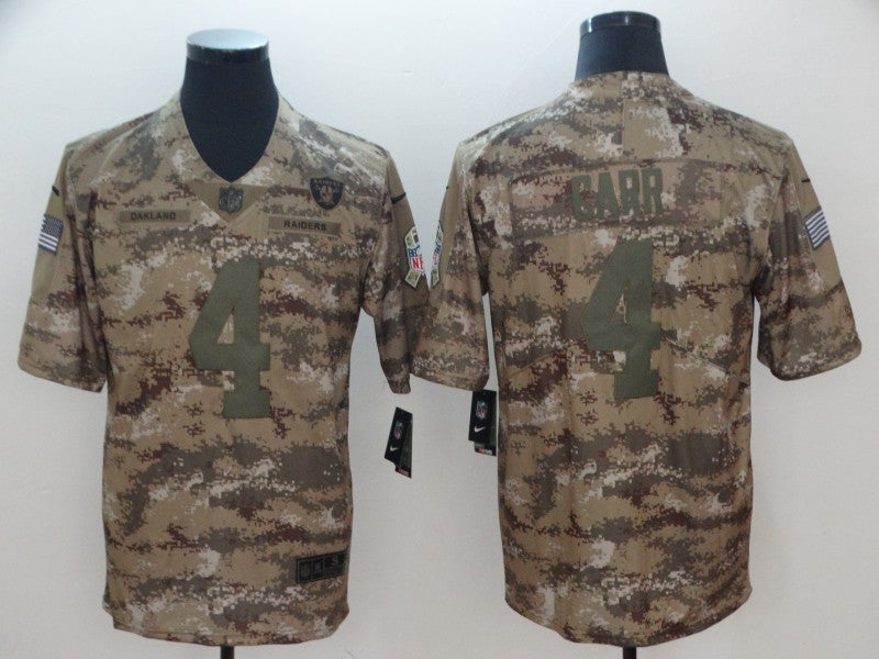 Men's Las Vegas Raiders Derek Carr #4 Camouflage Game Jerseys