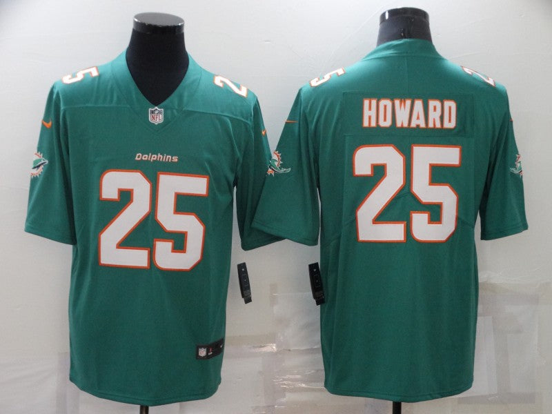 Men's Miami Dolphins Xavier Howard #25 Green Game Jerseys