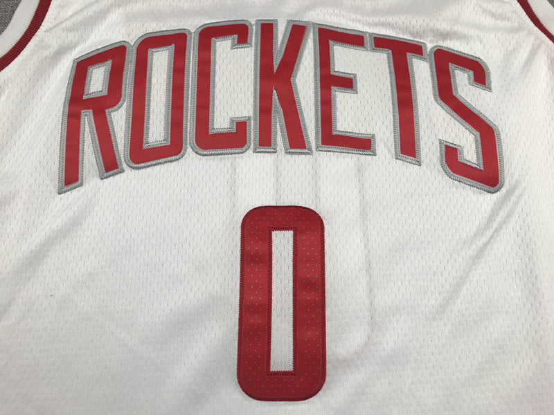 Men's Houston Rockets Russell Westbrook #0 White Classics Swingman Jerseys