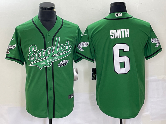 Men's Philadelphia Eagles DeVonta Smith #6 Kelly Green Game Jerseys Joint Edition
