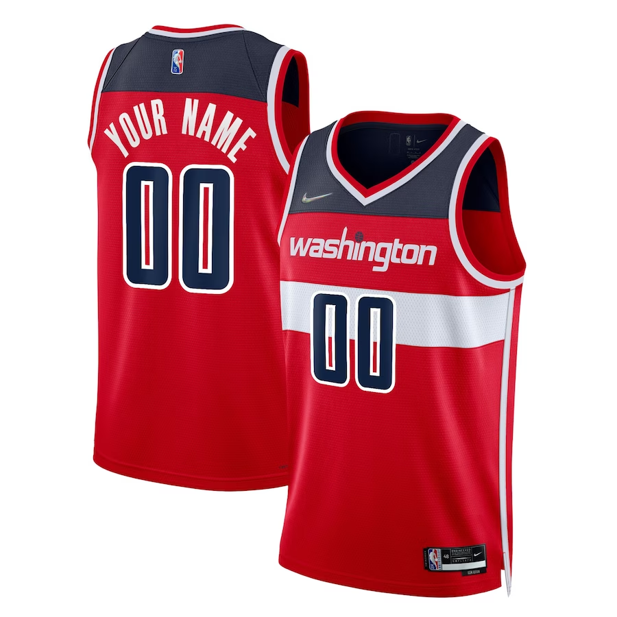 Men's Washington Wizards Red 2021/22 Diamond Swingman Custom Jerseys - Icon Edition