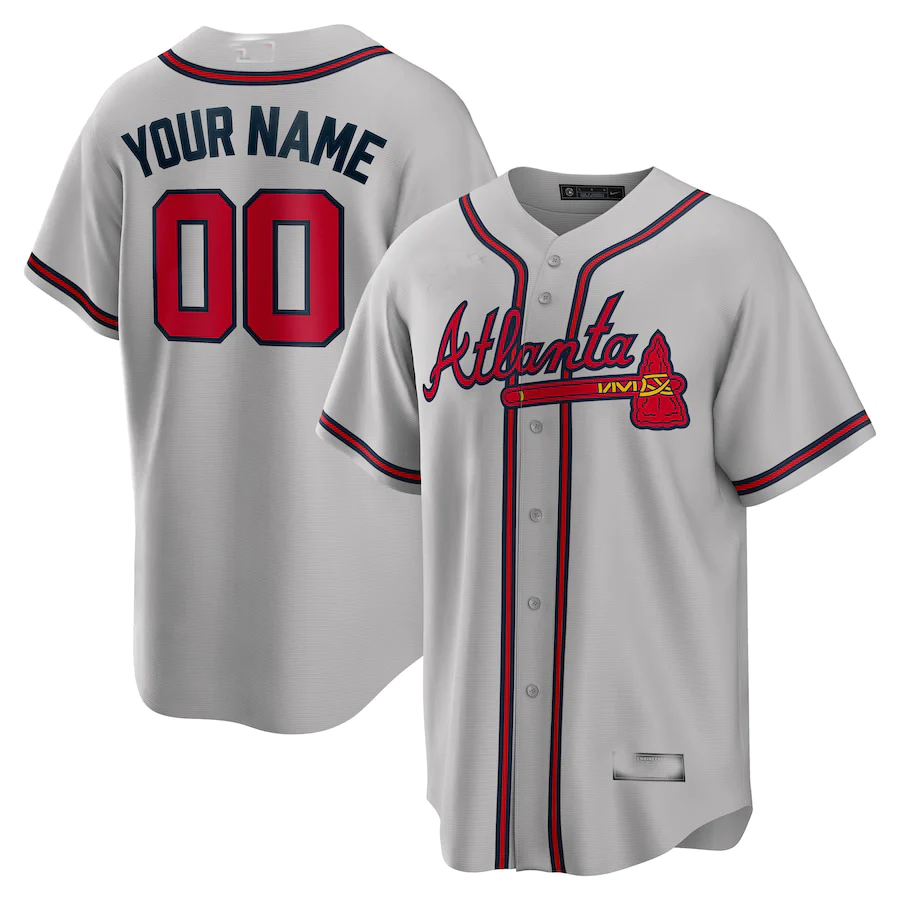 Men's Atlanta Braves Gray Replica Custom Jerseys