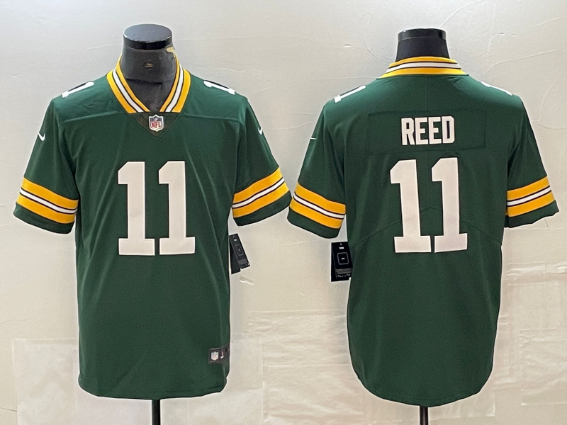 Men's Green Bay Packers Jayden Reed #11 Green Game Jerseys