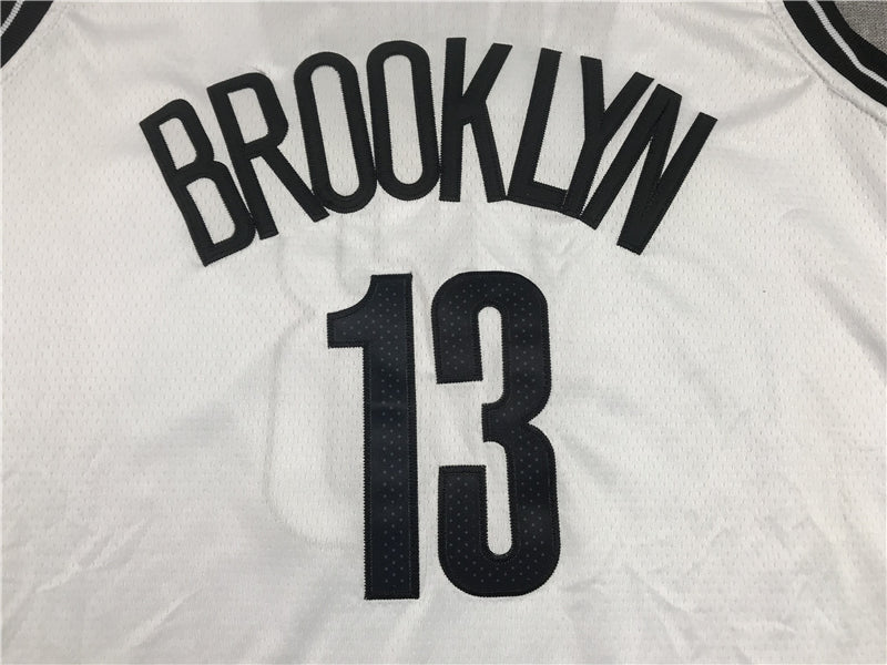 Men's Brooklyn Nets James Harden White 2020/21 Fast Break Replica Jerseys