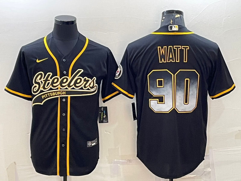 Men's Pittsburgh Steelers T.J. Watt #90 Black Fashion Jerseys Joint edition