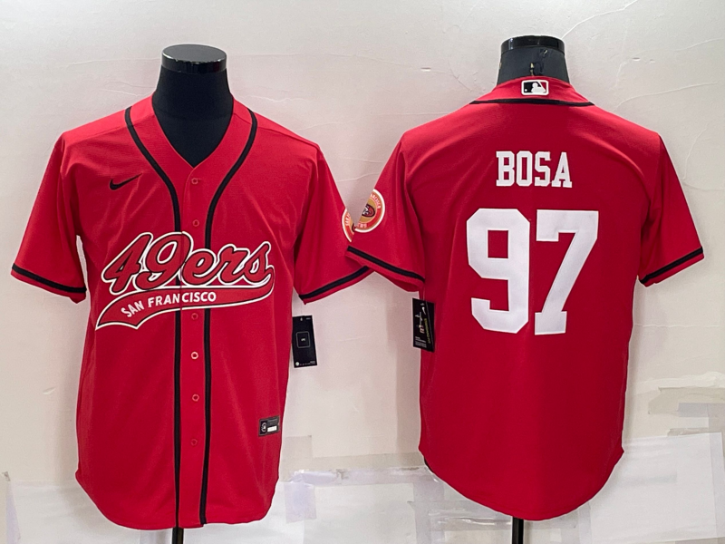 Men's San Francisco 49ers Nick Bosa #97 Red Game Jerseys Joint Edition