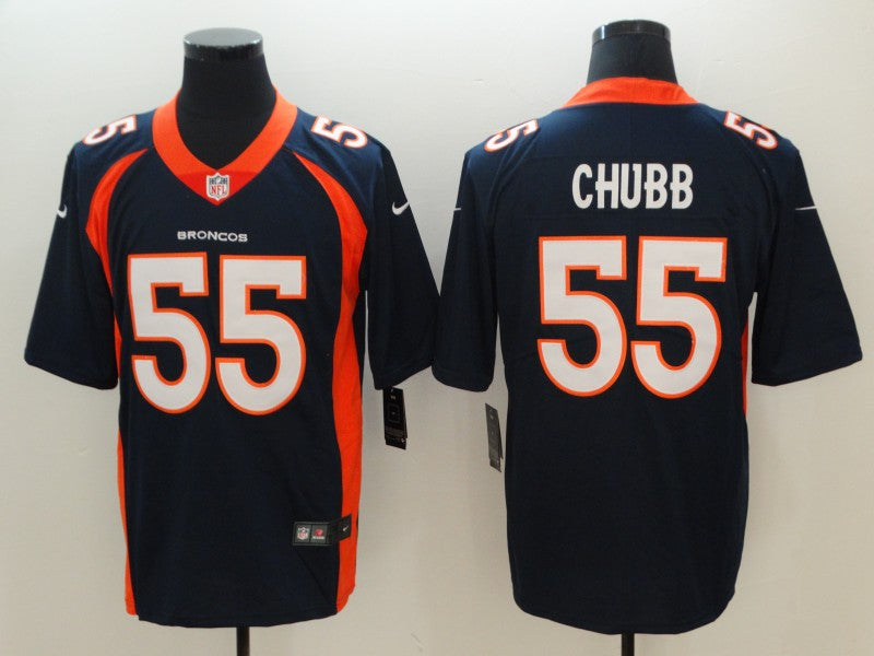 Men's Denver Broncos Bradley Chubb #55 Navy Game Jerseys