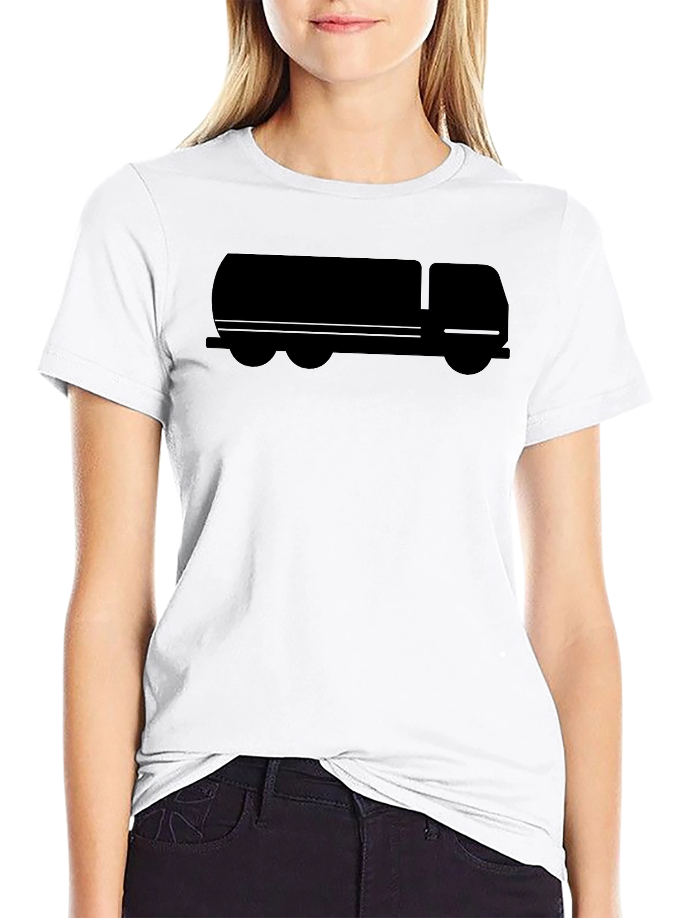Tanker Truck Silhouette T-Shirt - Black