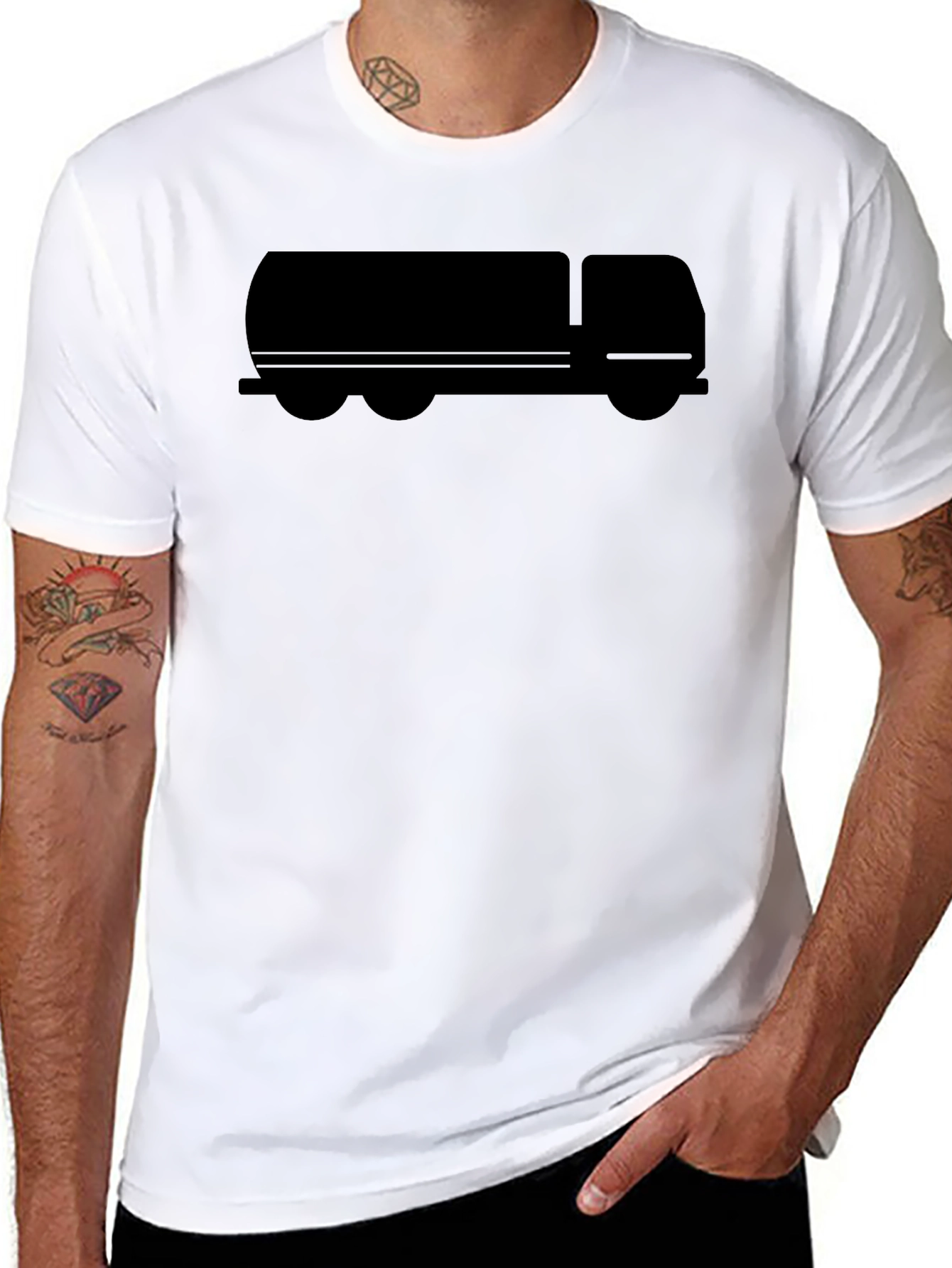 Tanker Truck Silhouette T-Shirt - Black