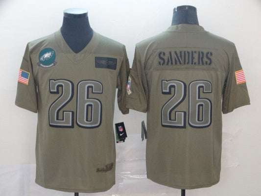 Men's Philadelphia Eagles Miles Sanders #26 Brown Game Jerseys