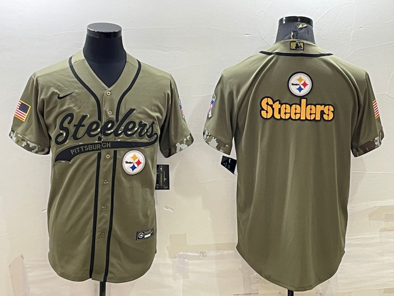 Men's Pittsburgh Steelers Olive 2022 Salute To Service Limited Jerseys