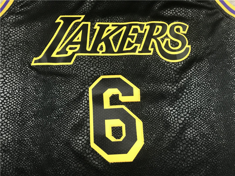 Men's Los Angeles Lakers LeBron James #6 NBA Black Jerseys