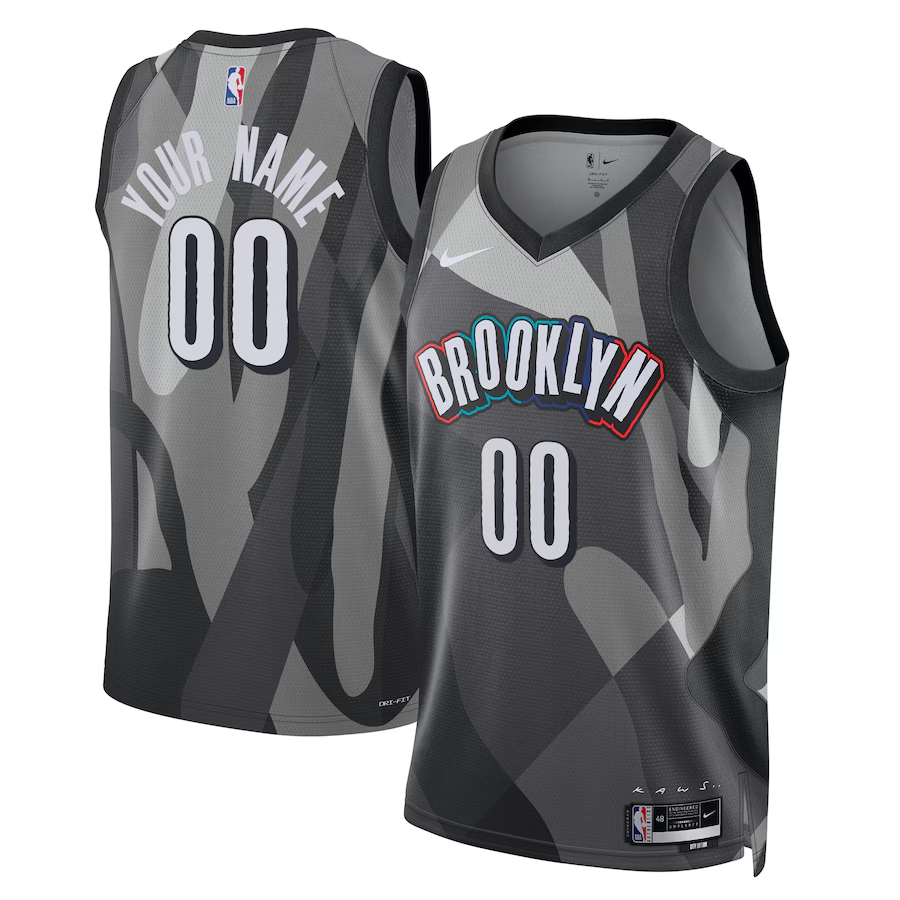 Men's Brooklyn Nets Gray 2024/25 Custom Swingman Jerseys - City Edition