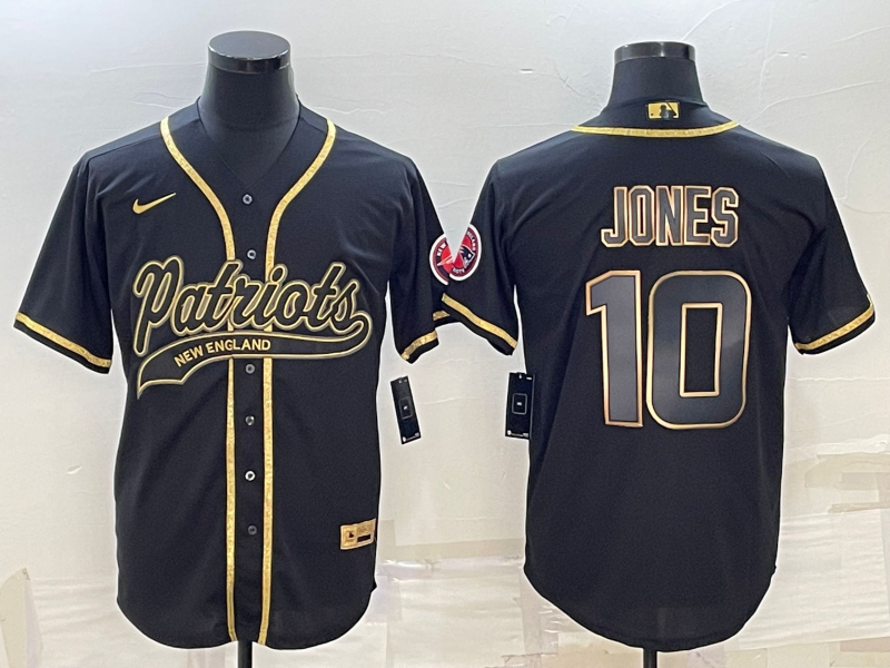 Men's New England Patriots Mac Jones #10 Black Game Jerseys Joint Edition