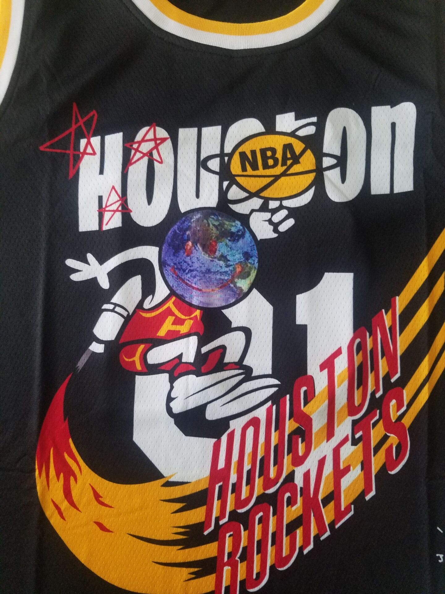 Men's Houston Rockets #01 NBA Black Classics Jerseys - Joint Edition