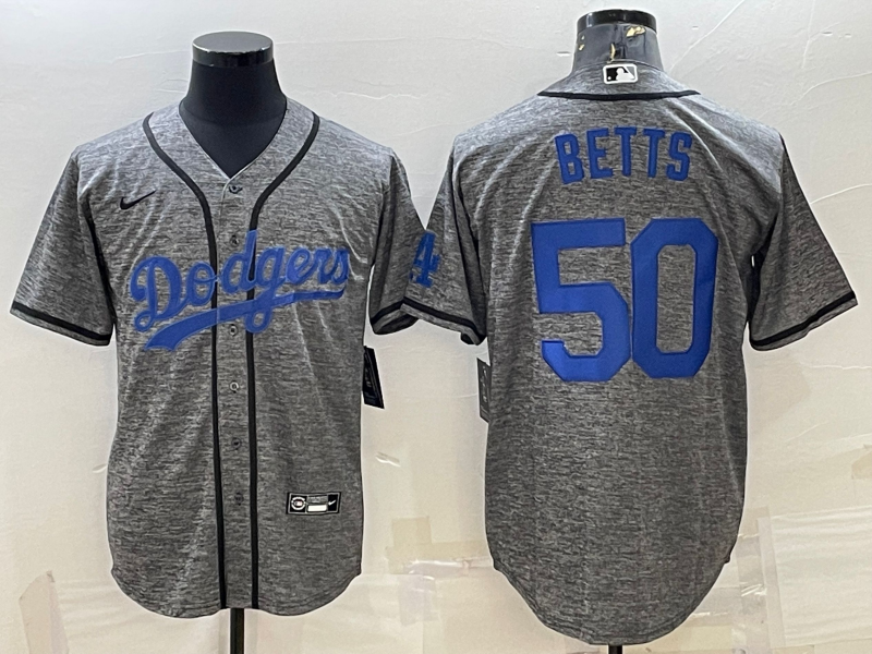 Men's Los Angeles Dodgers Mookie Betts Nike Gray Alternate Replica Player Name Jerseys