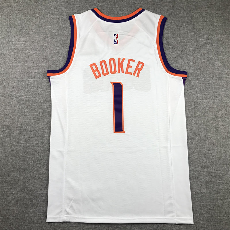 Men's Phoenix Suns Devin Booker #1 White 2022/23 Swingman Jerseys - Association Edition