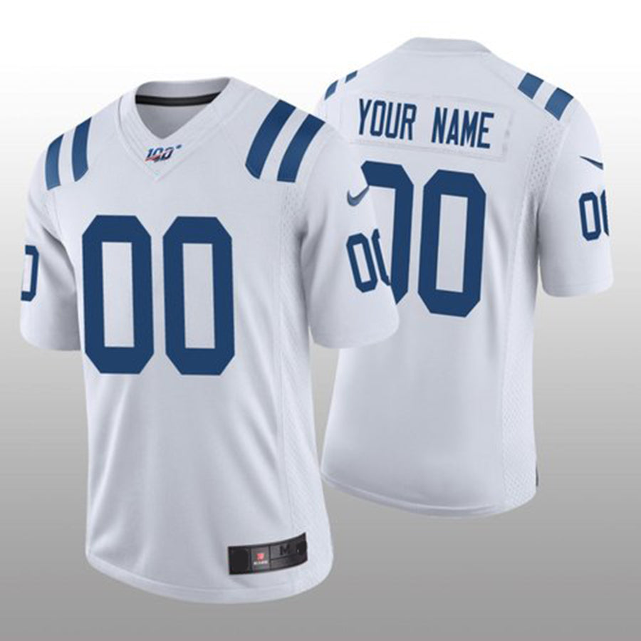Custom1 Indianapolis Colts White Vapor Limited 100th Season Jerseys Stitched American Football Jerseys