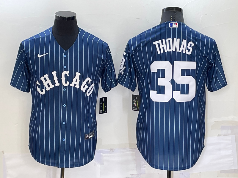 Men's Chicago White Sox Frank Thomas #35 Blue Replica Baseball Jerseys