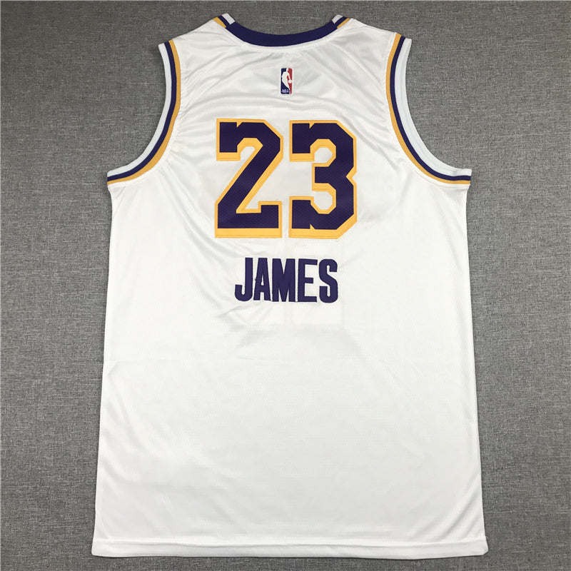 Men's Los Angeles Lakers LeBron James #23 NBA White Swingman Player Jerseys