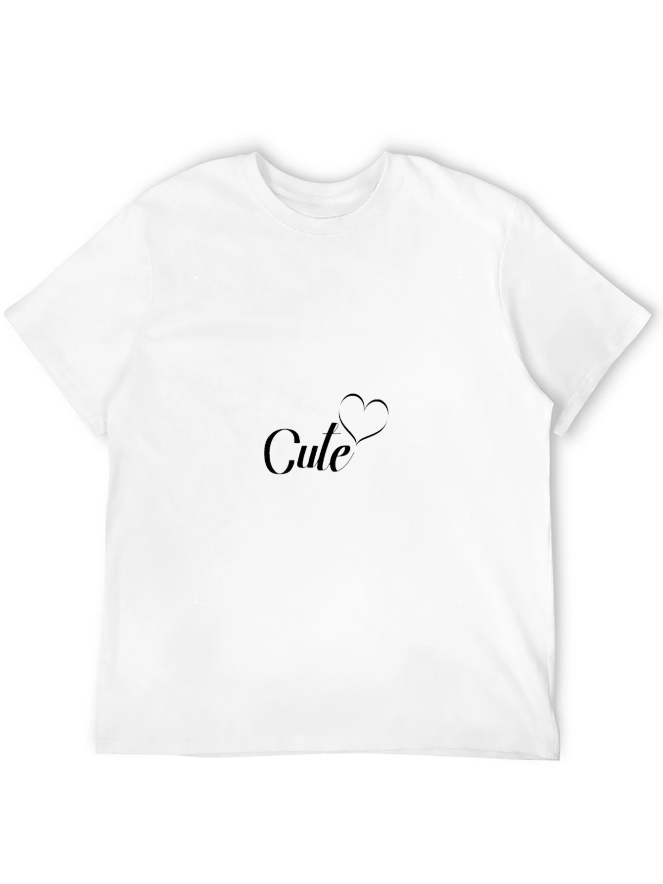 Cute Heart Graphic Black T-Shirt