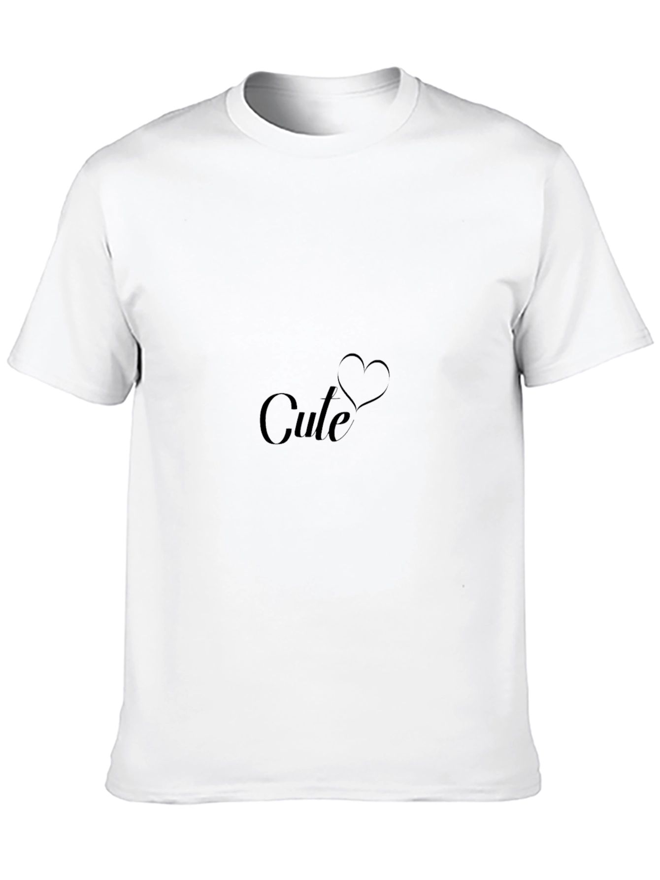 Cute Heart Graphic Black T-Shirt