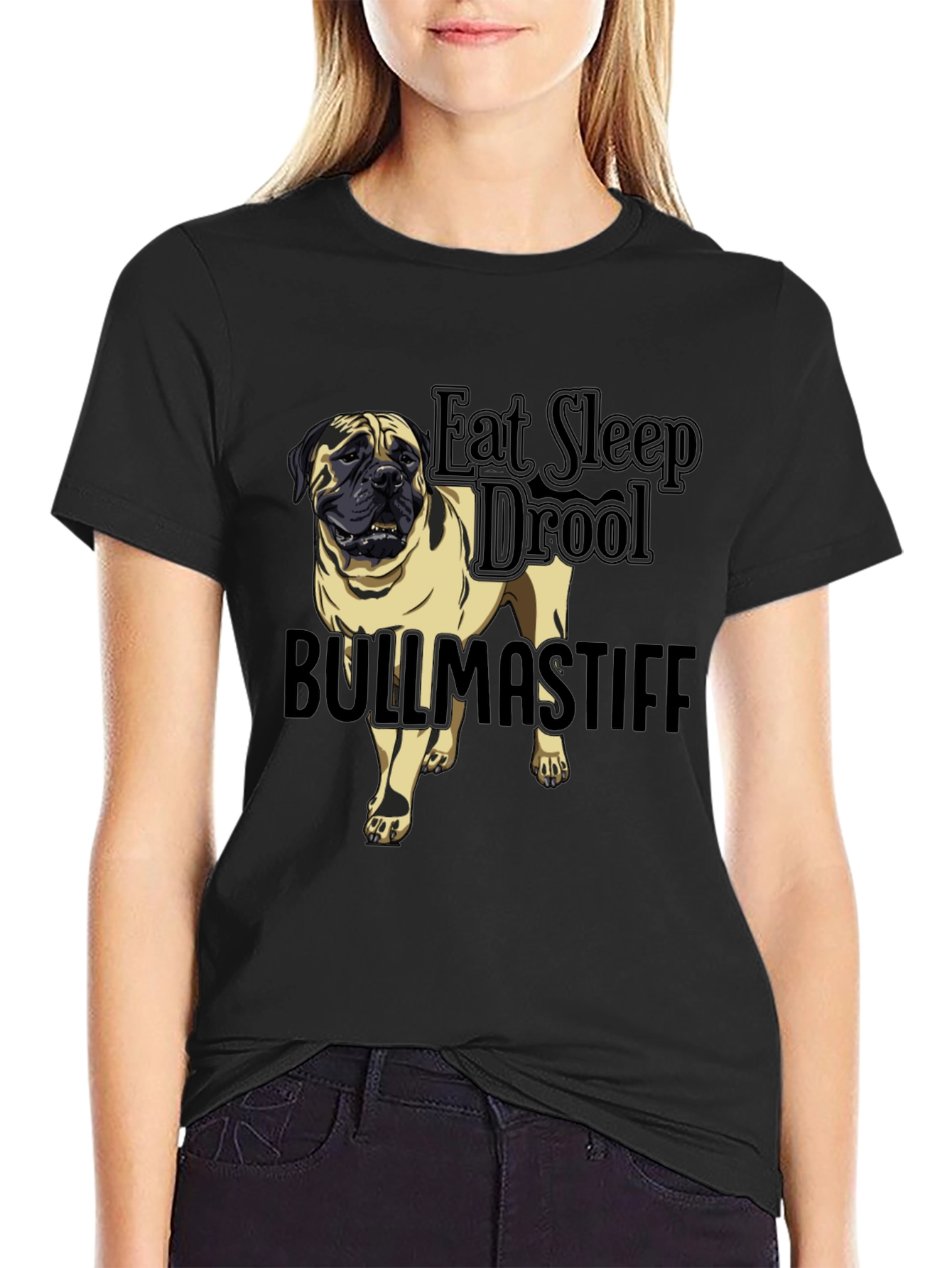 Bullmastiff Dog Breed Black T-Shirt - Eat Sleep Drool
