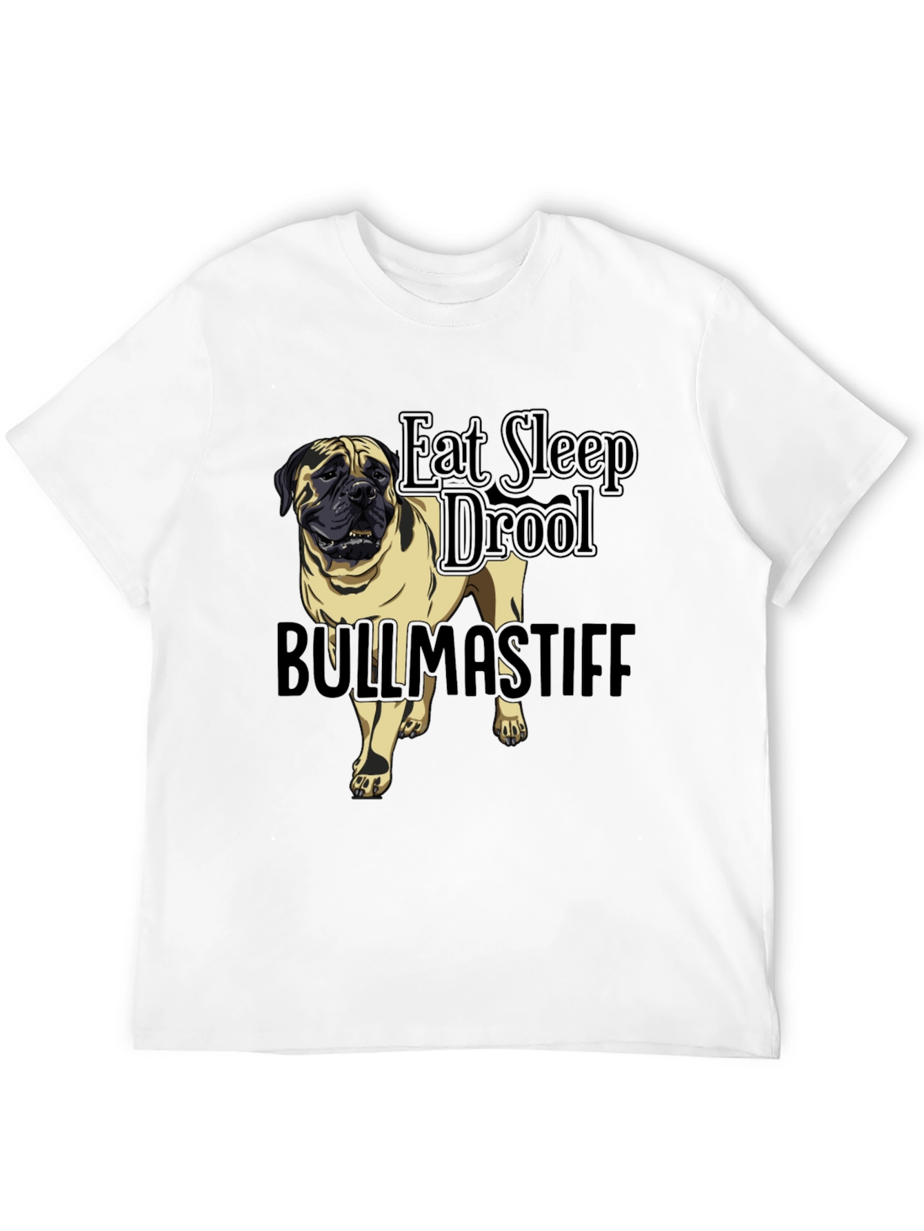 Bullmastiff Dog Breed Black T-Shirt - Eat Sleep Drool