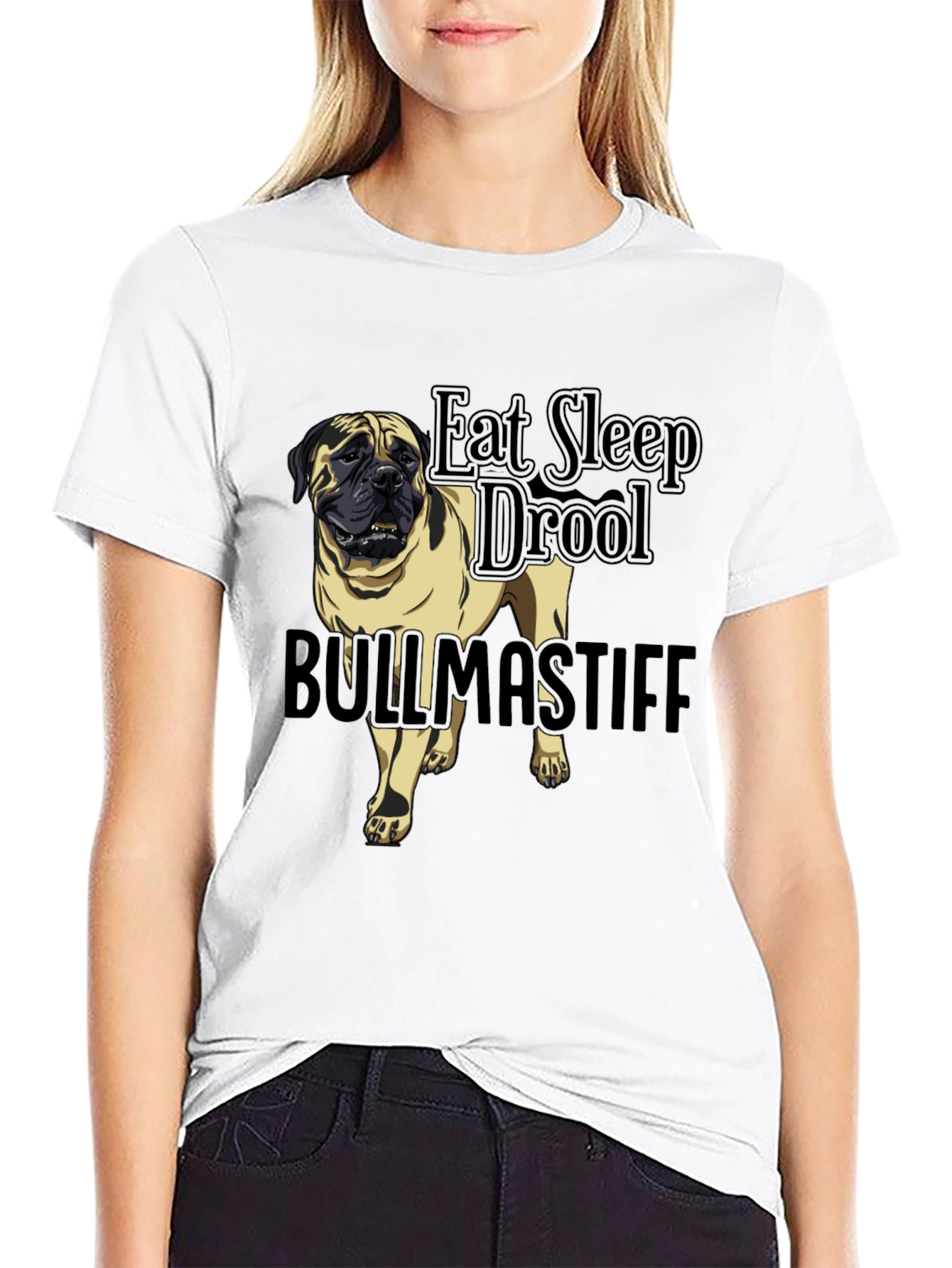 Bullmastiff Dog Breed Black T-Shirt - Eat Sleep Drool