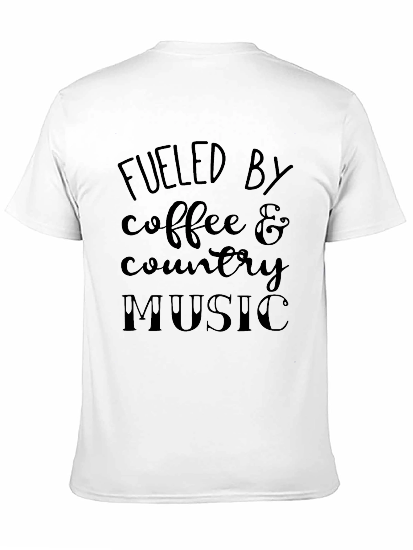 Fueled By Coffee & Country Music Black T-Shirt