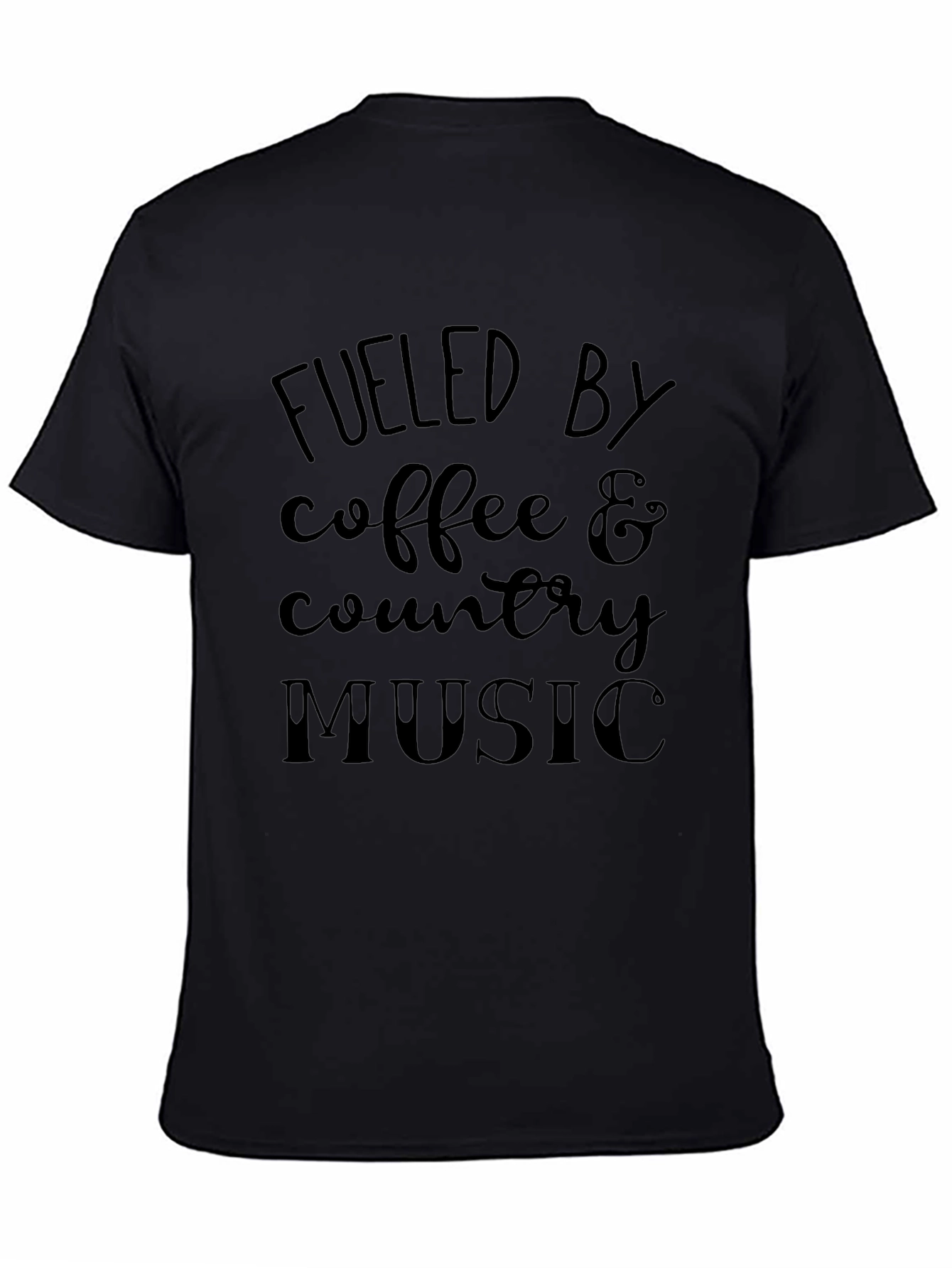 Fueled By Coffee & Country Music Black T-Shirt