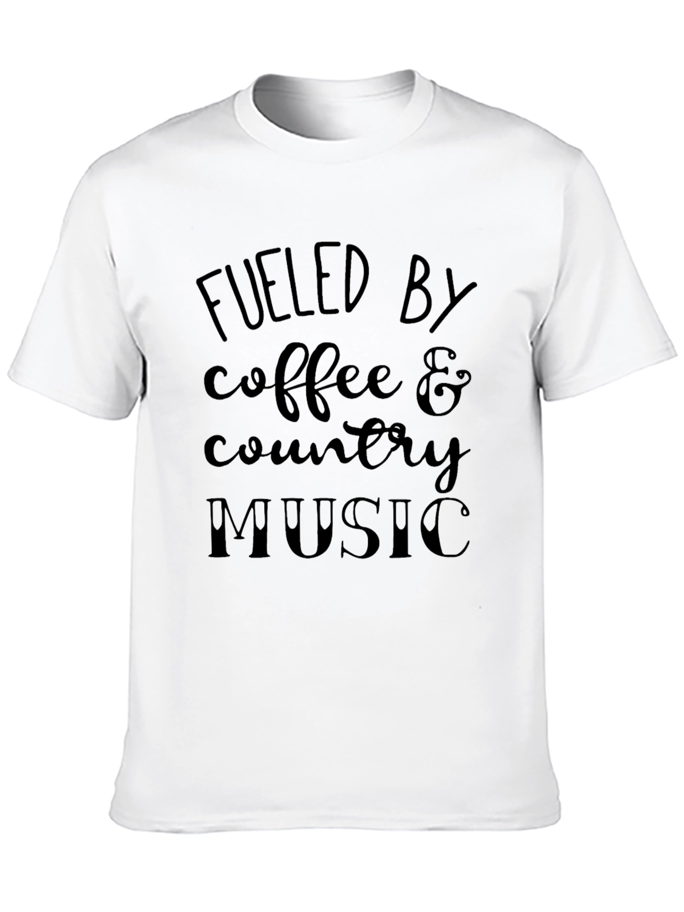 Fueled By Coffee & Country Music Black T-Shirt