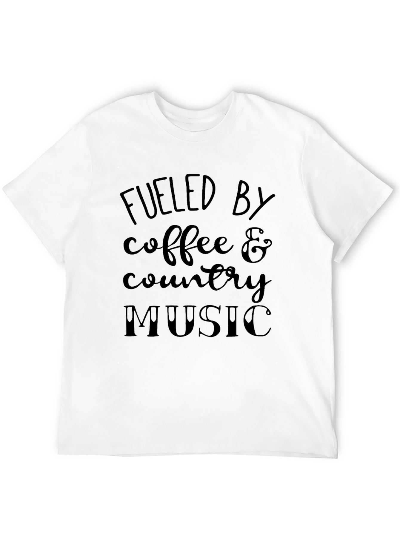 Fueled By Coffee & Country Music Black T-Shirt