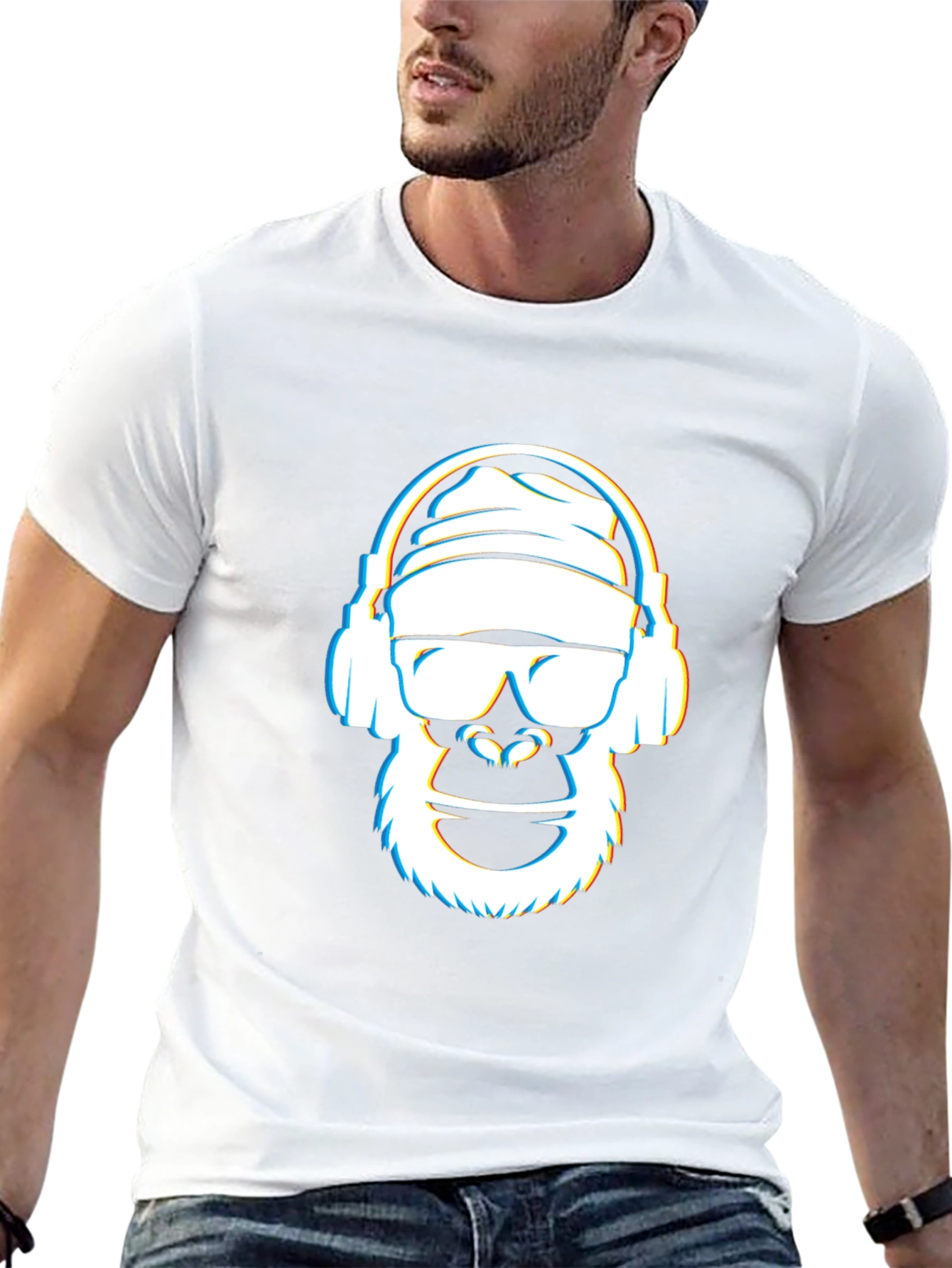 Cool Gorilla Graphic Tee - Black Crew Neck