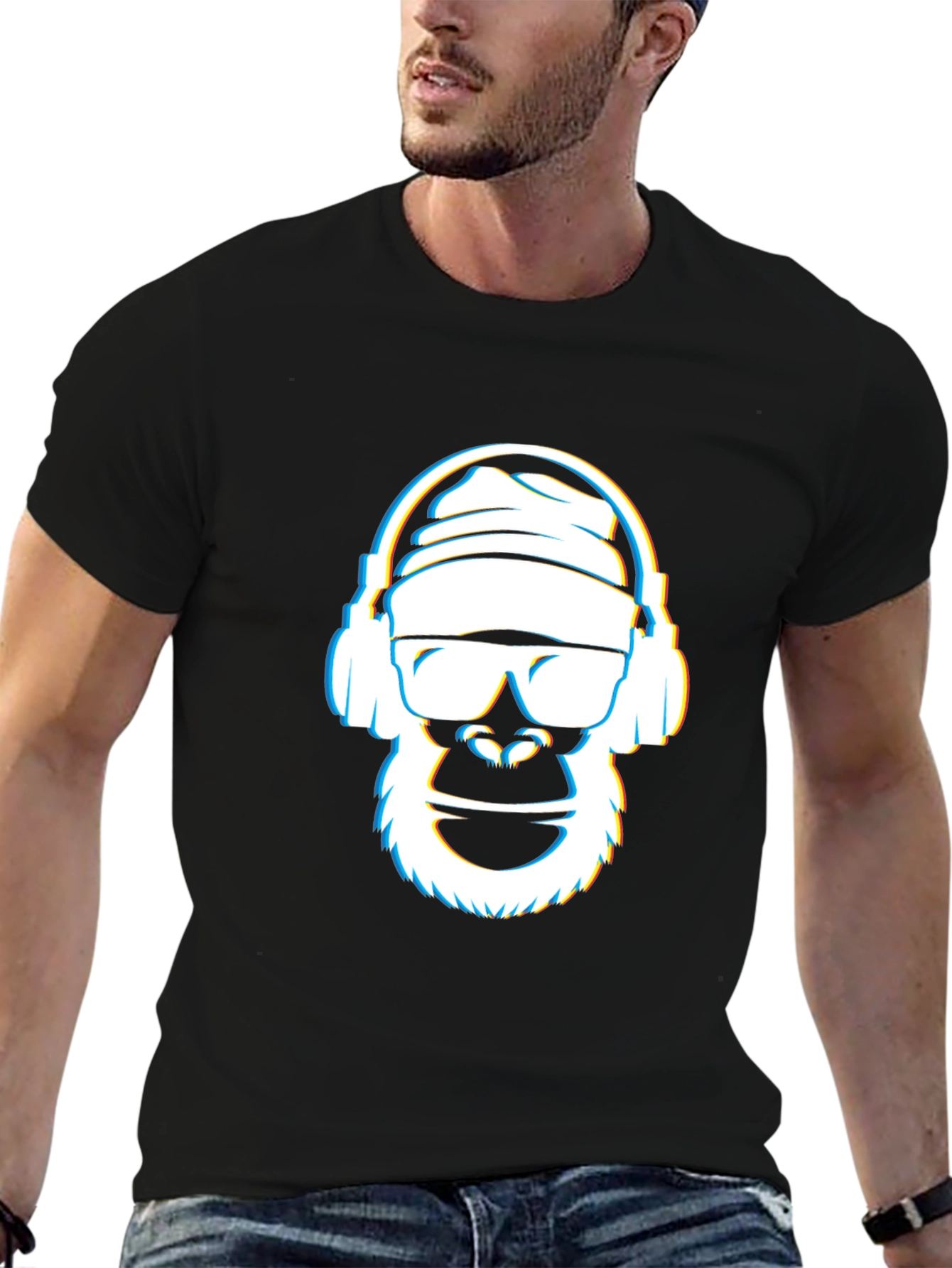 Cool Gorilla Graphic Tee - Black Crew Neck