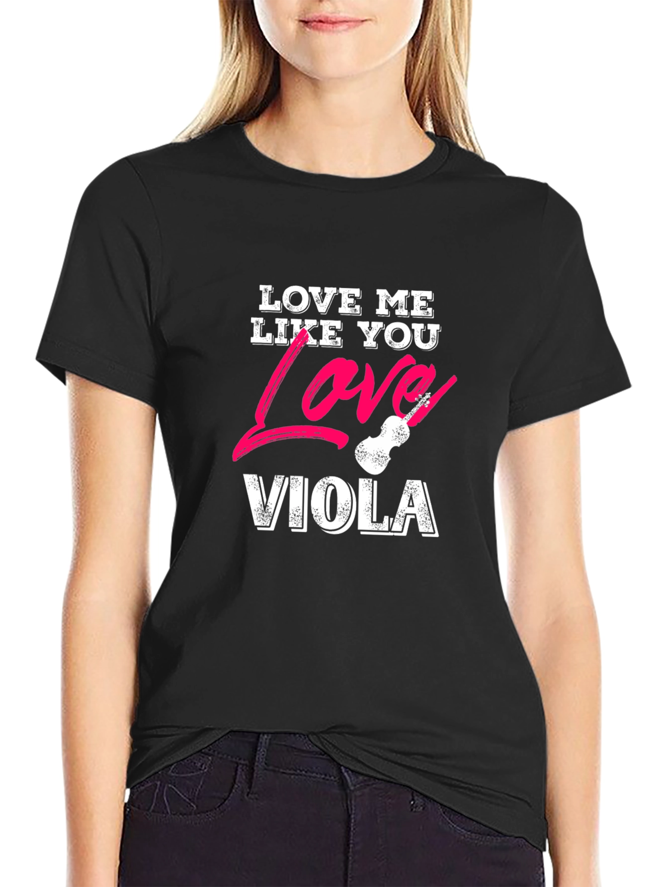 Love Viola Black Graphic T-Shirt