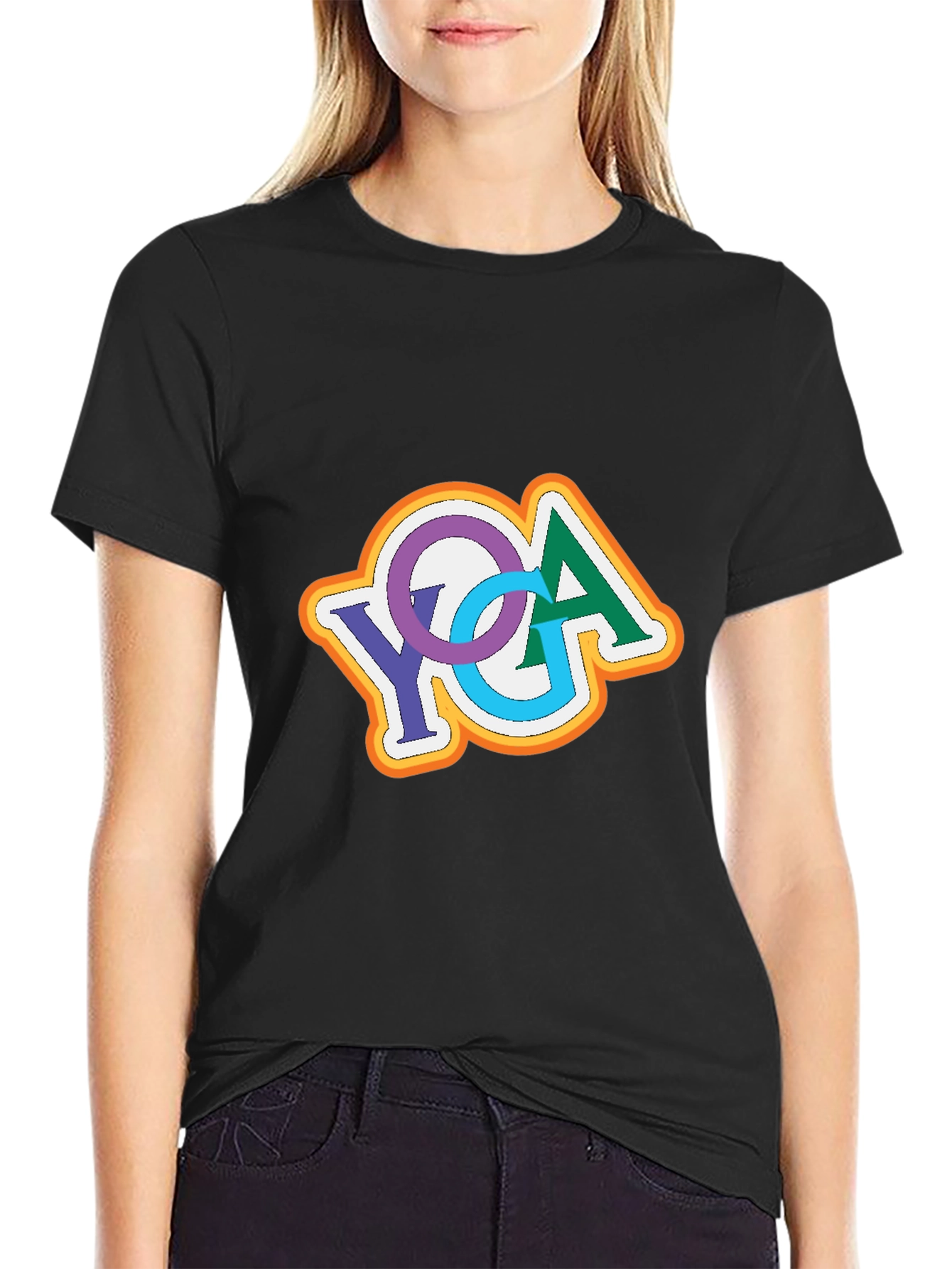YGA Retro Design Black T-Shirt