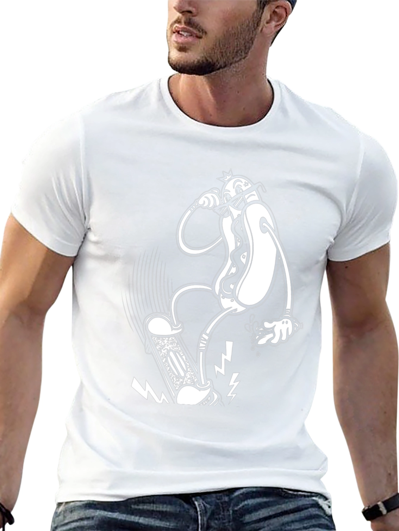 Hot Dog Skateboard T-Shirt - Cool Graphic Tee