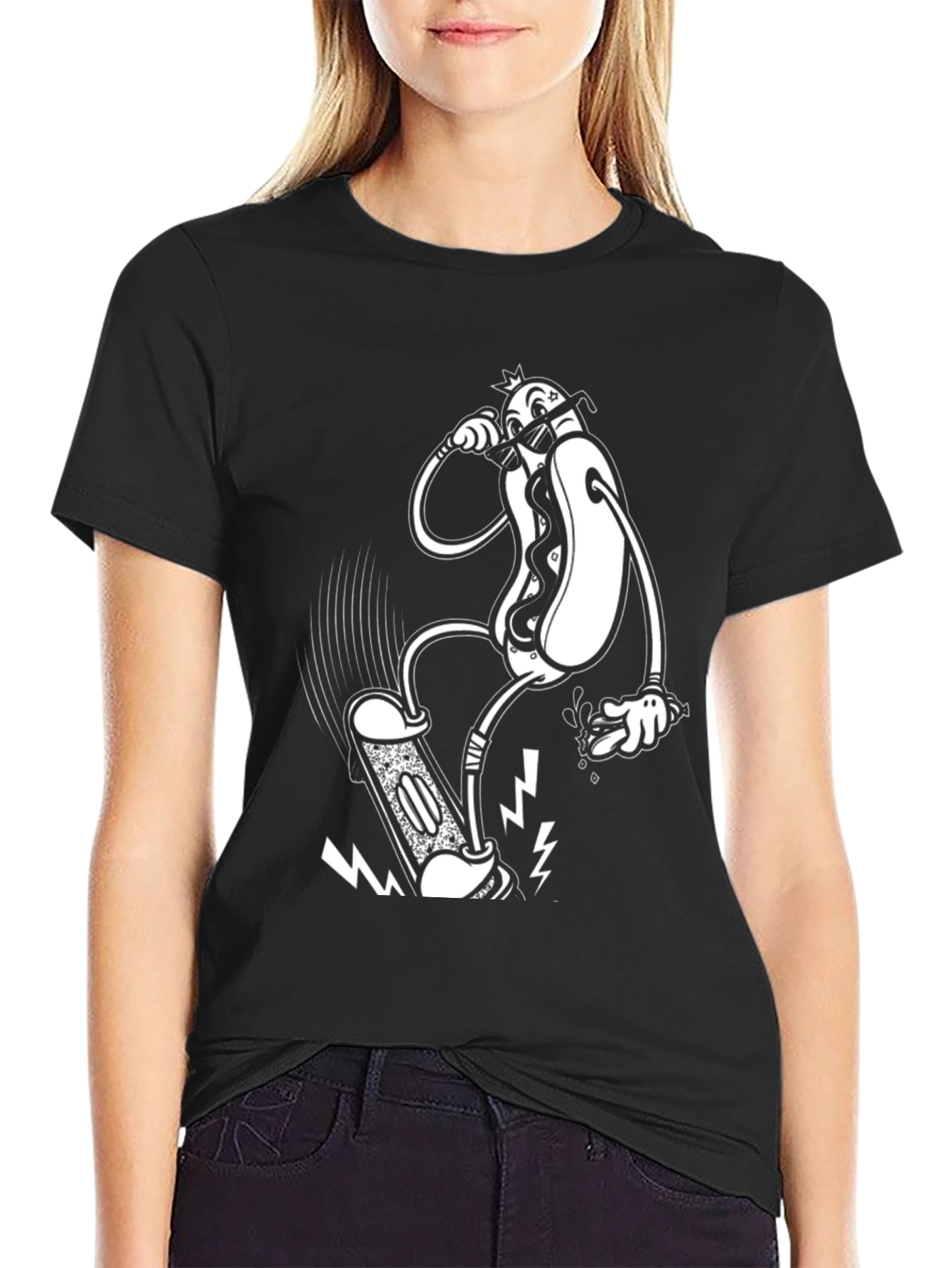 Hot Dog Skateboard T-Shirt - Cool Graphic Tee