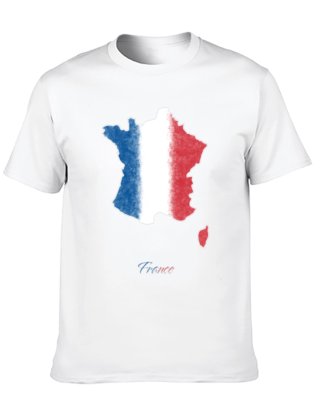 France Map Flag T-Shirt - Black Cotton Tee